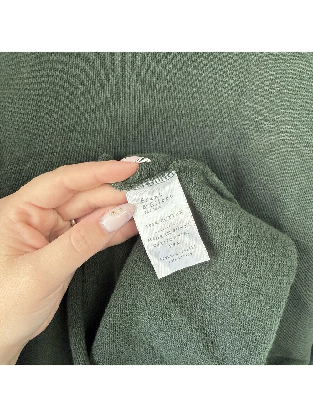 Frank & Eileen Izzie Sweatshirt Party Dress Evergreen Funnel Neck Size S Cotton
